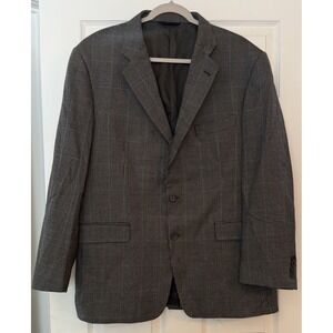 BURBERRY LONDON Mens Blazer 43R Gray Houndstooth Kensington Union Made USA EUC